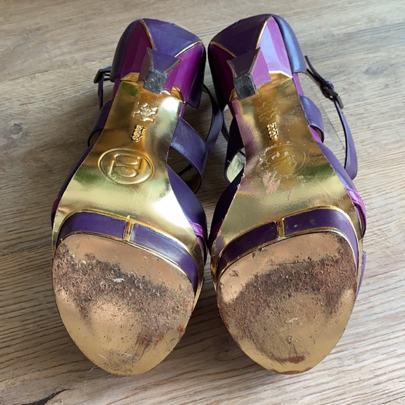 VERY SEXY PURPLE AND GOLD BEBE PLATFORMS - Picture 6 of 11
